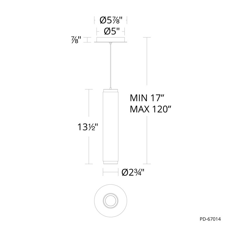 Luminaire suspendu cylindrique à 1 lumière DEL Burning Man, Nickel antique