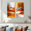 «Day and Night Golden Mountain Landscape I - Gold Scenic», impression sur panneau 2 panneaux