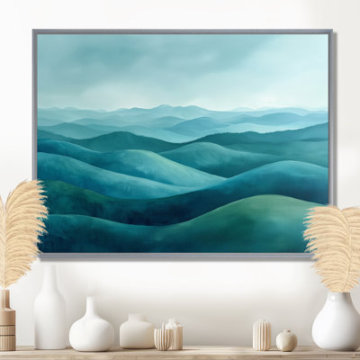 «Countryside Rolling Hills In The Mist II», art mural grand paysage