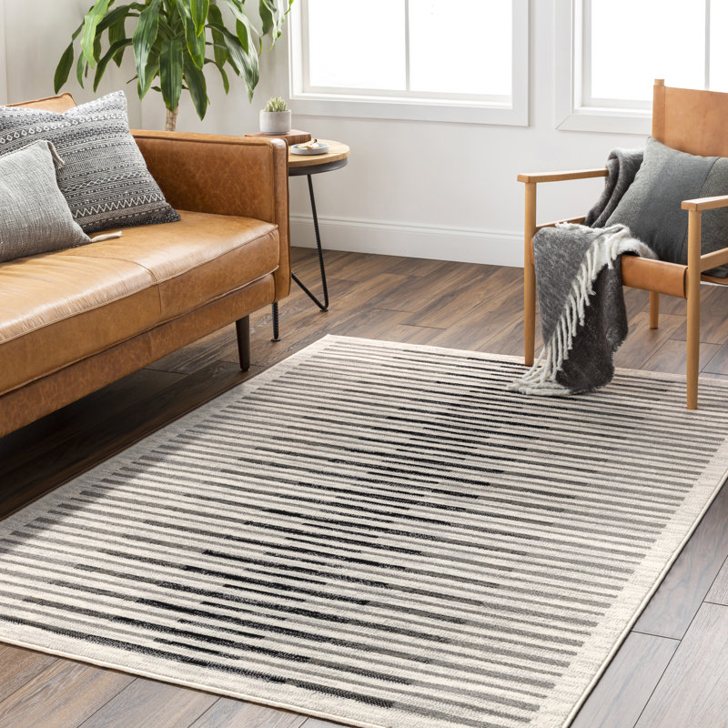 Hisela Striped Indoor Rug, Rectangle 5' x 7'