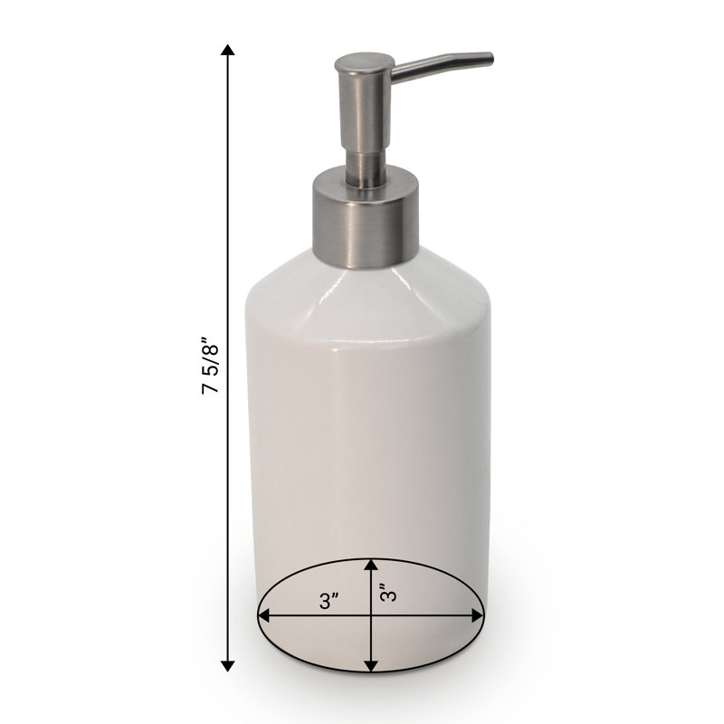 White Ceramic Soap Dispenser with Brushed Nickel Pump