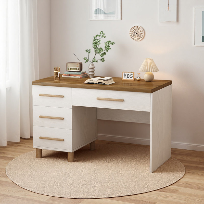 Bureau moderne blanc minimaliste, H 29,52 po x l 51,18 po x P 19,68 po
