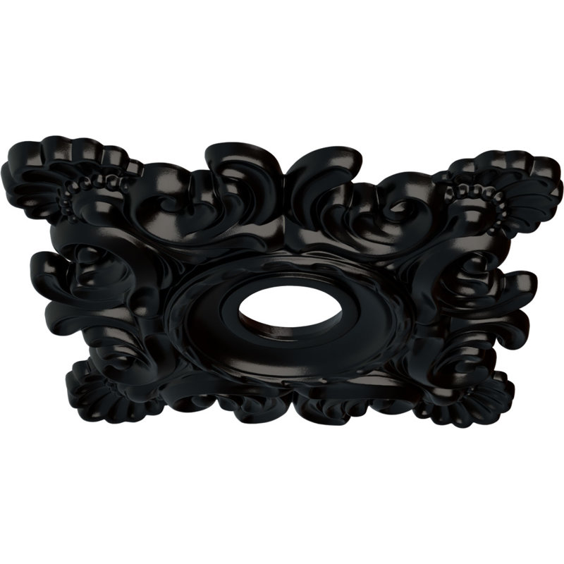Médaillon de plafond Crawley H 18 po x l 18 po x P 3,25 po, Noir de jais