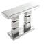 Console étroite en miroir avec incrustation de pilier en forme de cube écrasé, table d'appoint décorative en verre argenté, table de canapé décorative pour le vestibule et le salon