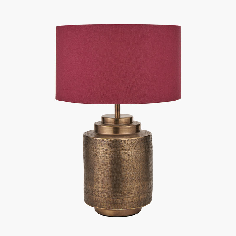 Metal Table Lamp, Brown, 29.13" H x 17.72" W x 17.72" D, Beige
