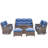 High Back Outdoor Furniture With 6-Inch Extra Thick Cushions, Patio Furniture Set With Fire Pit Table & Swivel Chairs, 8PCS Wicker Conversation Set For Yard, Deck, Poolside-1217993066-1217993065