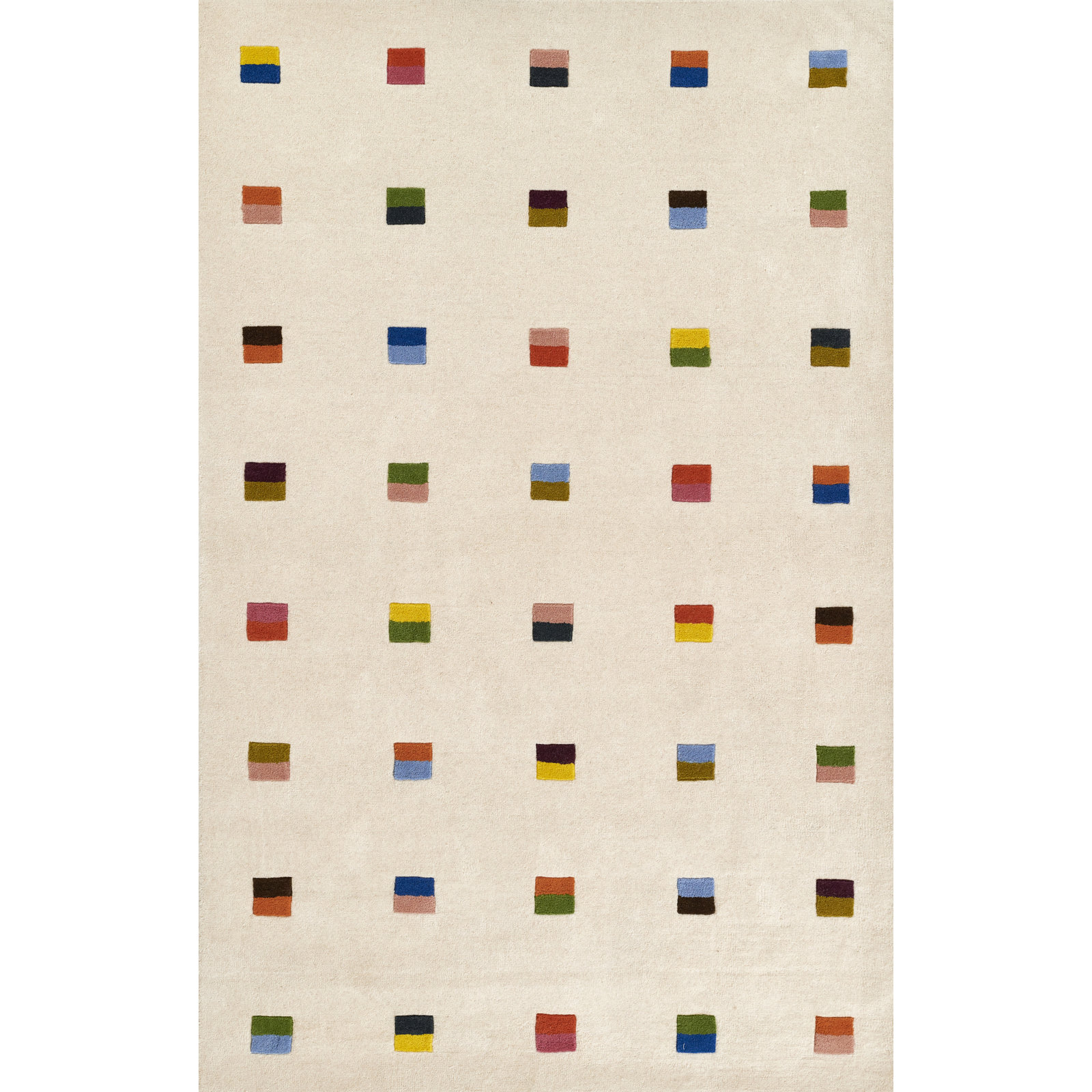 AllModern Form Hand Tufted Wool Geometric Multi Area Rug, Rectangle 5' x 8'