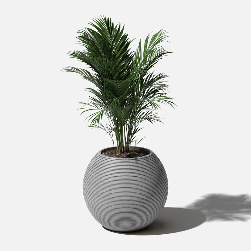 Veradek Strata Series Sphere 18" Planter, Gray, 1