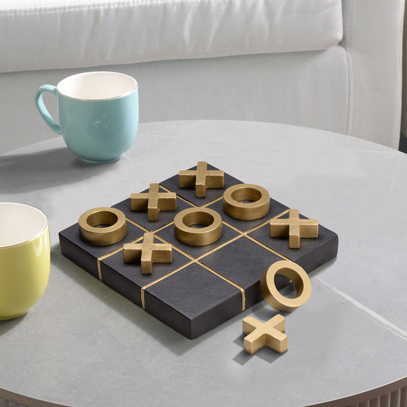 Décoration de table en béton 10 pièces magnétiques amovibles Tic Tac Toe