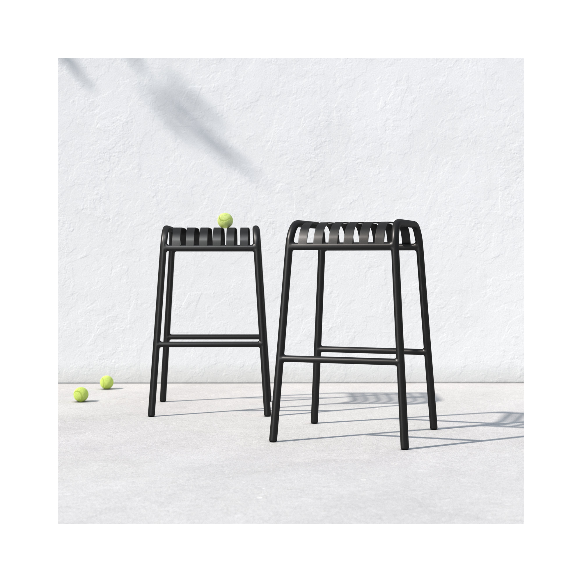 Abra 29.7'' Backless Outdoor Bar Stool, Black