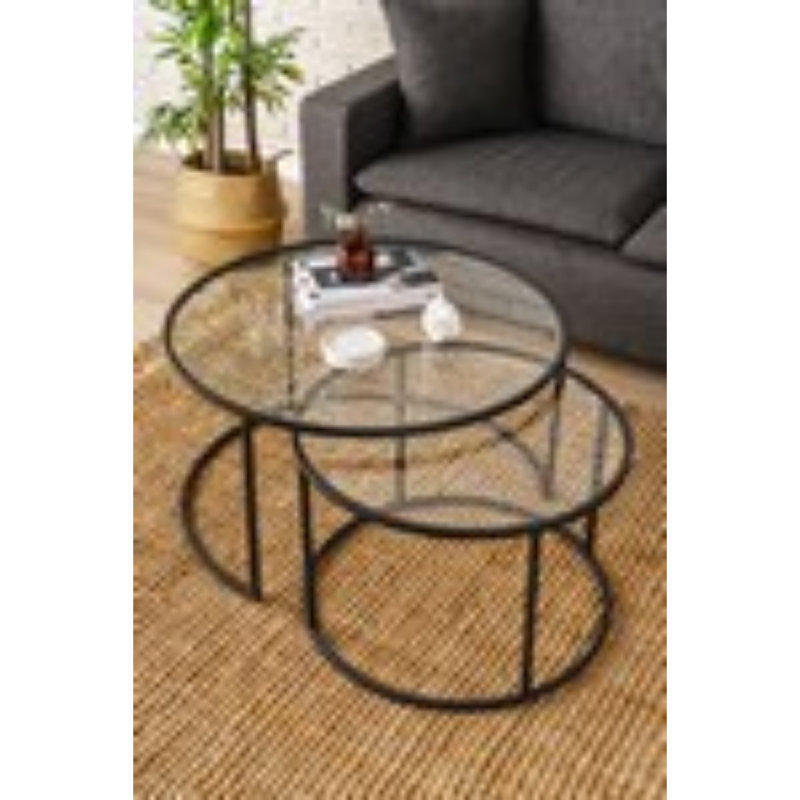 Frame Coffee Table, Black, 43" H x 60" L x 80" W