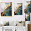 Or et vert abstrait cascade de marbre V - art mural abstrait-106583870-106583869