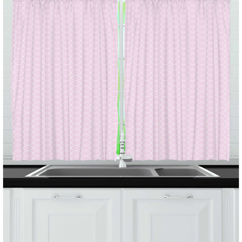 Geometric Ruffled Kitchen Curtain