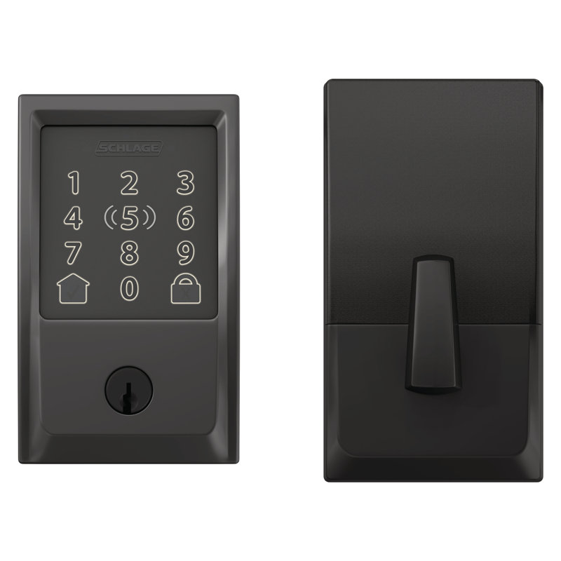 Encode Plus Smart Wifi Deadbolt With Century Trim, Matte Black