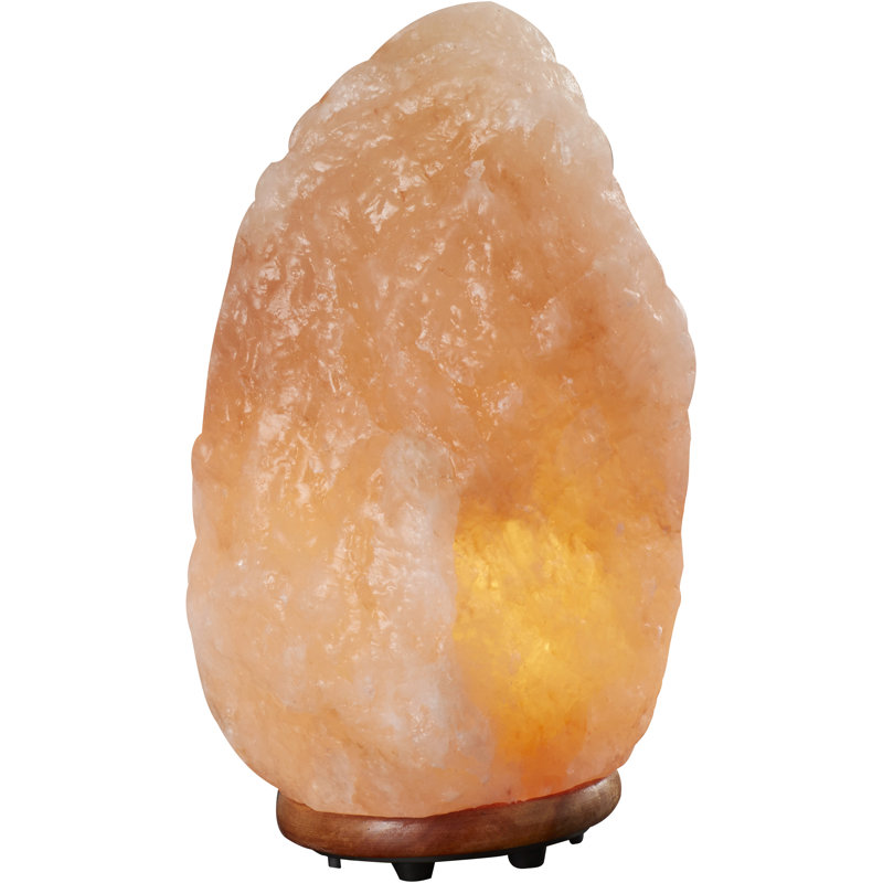 Himalayan Glow Crystal Salt Lamp with Neem Wooden Base, 5-7 LBS