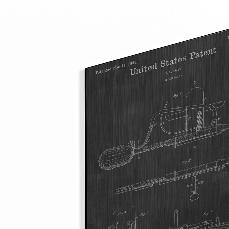 «Apple Parer Vintage Abstract Blueprint» par Patents, H 16 po x l 12 po