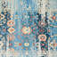 Tapis bleu oriental en polyester tissé à la machine 2 pi x 3 pi 10 po Oriental-889494080