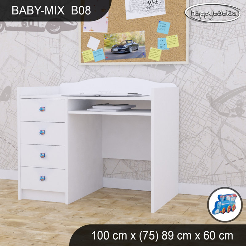 100cm Computer Desk, White