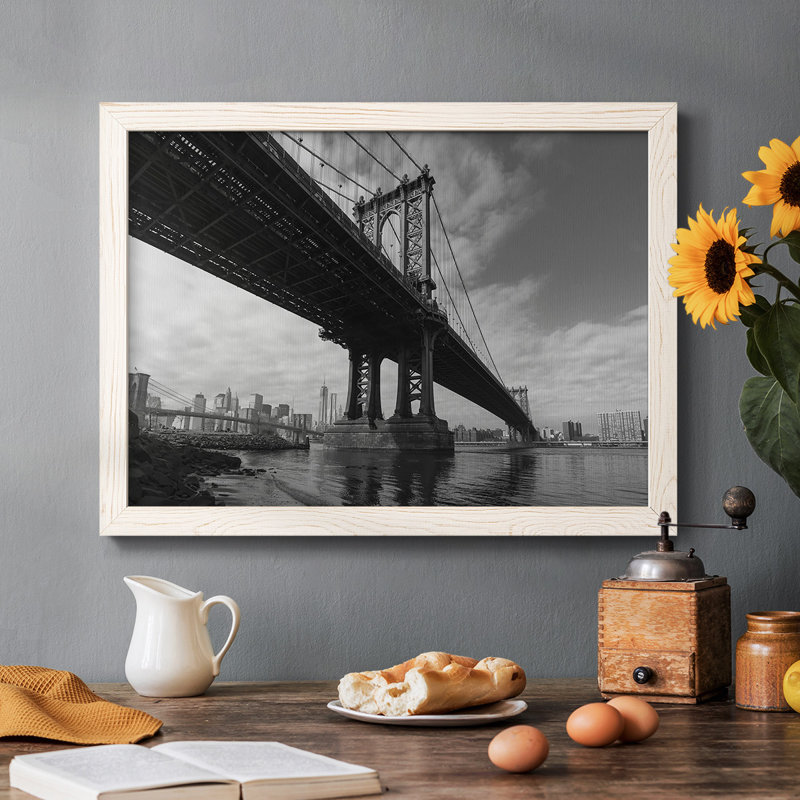 Manhattan Bridge, reproduction d'art sur toile, Blanc, H 28 po x l 42 po x P 1,5 po
