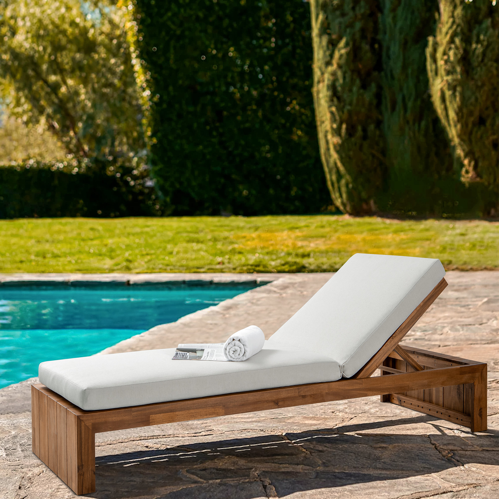 Teri Outdoor Chaise Lounge - Thumbnail 3