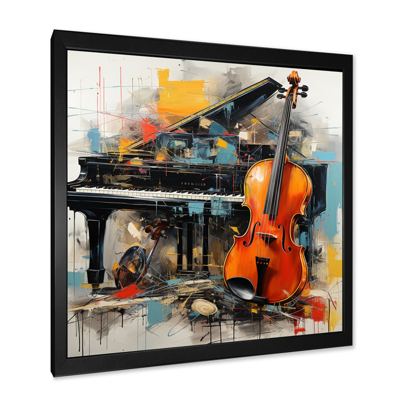 Musique dynamique ballade audacieuse - musique, art mural, H 36 po x l 36 po x P 1,5 po, Cadre simple noir