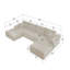 Siège modulaire modulaire pour canapé, canapé rembourré et compressé pour le salon, la chambre à coucher, un appartement, aucun assemblage requis, combinaison gratuite pour 4 PC, tissu en velours côtelé moelleux, blanc