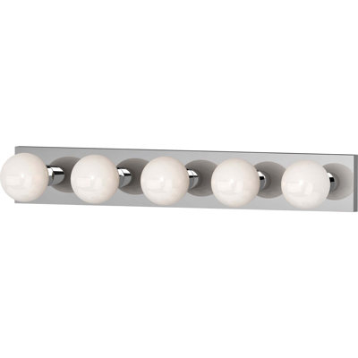 Lantz 5-Light Indoor 30"W Chrome Wall Mount Vanity Light Bath Bar