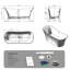 Baignoire autoportante blanche à double pente 69 po x 28 po en pierre reconstituée