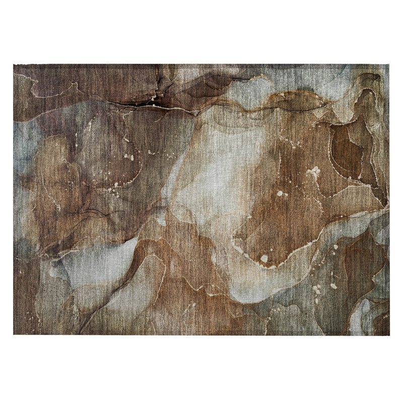 Berwin Washable Abstract Indoor / Outdoor Rug, Rectangle 1'8" x 2'6"