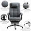 Chaise de travail gris foncé avec tissu d'aspect lin, hauteur réglable, pivotant, repose-pieds rétractable et accoudoirs rembourrés pour un espace de travail confortable à haut dossier - gris, réglable