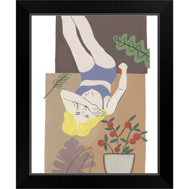 « novogratz », reproduction d’art encadrée, "tropiques ii", H 18 po x l 15 po x P 1 po, Cadre noir