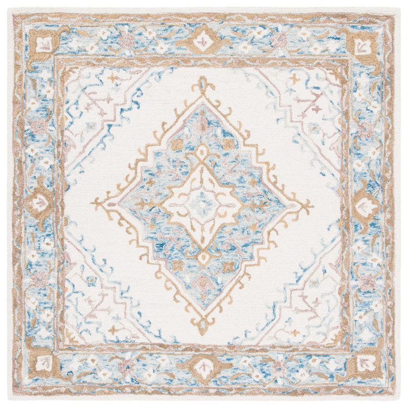 Bridgham Hand Tufted Indian Wool Oriental Rug, Square 5'