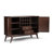 Draper SOLID HARDWOOD Mid Century Sideboard Buffet and Wine Rack in Medium Auburn Brown-2055832552