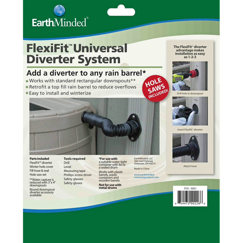 Good Ideas 50 Gallons Weather Resistant Wood Drainable Rain Barrel