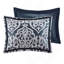 Luxueux ensemble d'édredon jacquard 8 pièces en bleu marine et argent, pour un décor de chambre à coucher élégant et un confort toute l'année-119369677-119369682