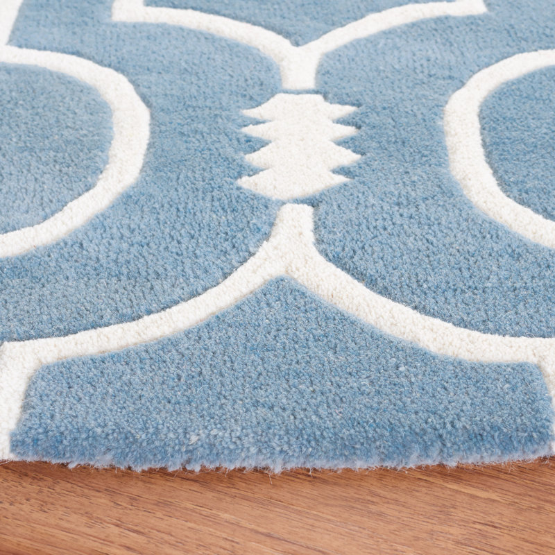 Carolene Hand Tufted Wool Geometric Rug, Round 7'