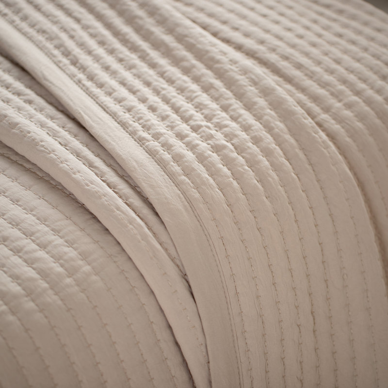 Oversized King Tan Microfiber Reversible Quilt Set