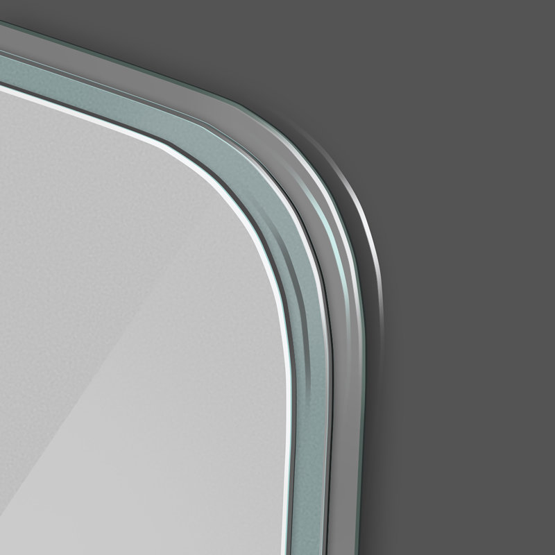 Wall Mounted Frameless Round Corner Dressing Mirror with Lights