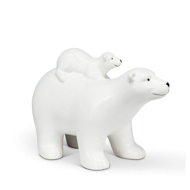 Figurine mère et ourson à ours polaire Hutchison