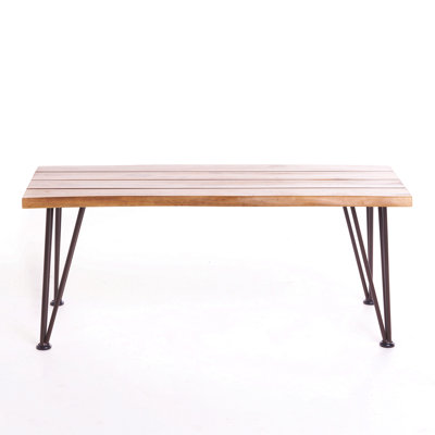 ZION INDUSTRIAL WOOD AND METAL COFFEE TABLE
