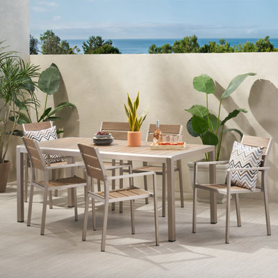 Lindley 6 - Person Patio Dining Set with Rectangular Table