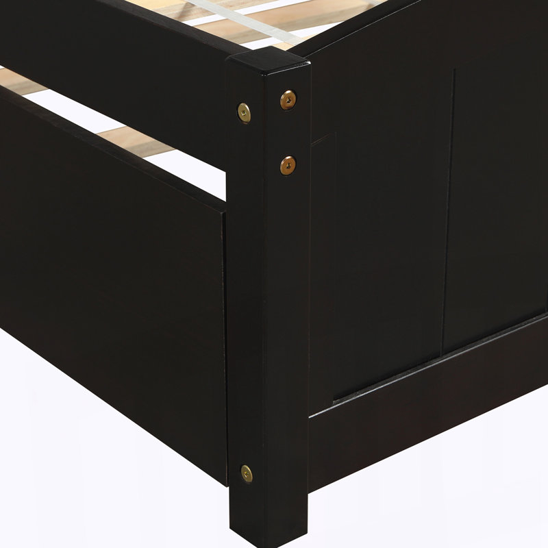 Lit plateforme simple avec lit gigogne, Espresso
