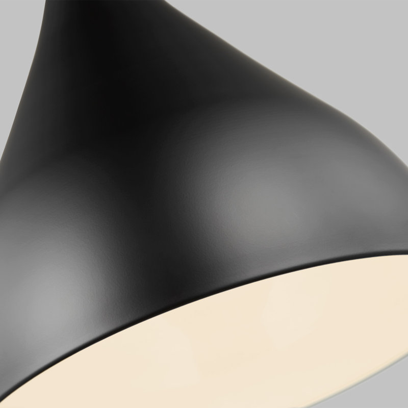 Luminaire suspendu conique à 1 lumière Ayer, Nuit noire, H 152 po x l 14 po x P 14 po