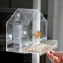 Mangeoire à oiseaux transparente pour fenêtre, maison pour oiseaux  sauvages, étanche à la pluie, acrylique, ventouse