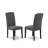 3 Piece Dining Room Set Contains a Round Kitchen Dining Table with Pedestal and 2 Dark Gotham Linen Fabric Upholstered Chairs, Black-610582213-610582218-543071566