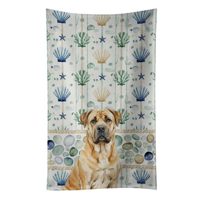 Fawn Boerboel Coastal Sea Glass Kitchen Towel
