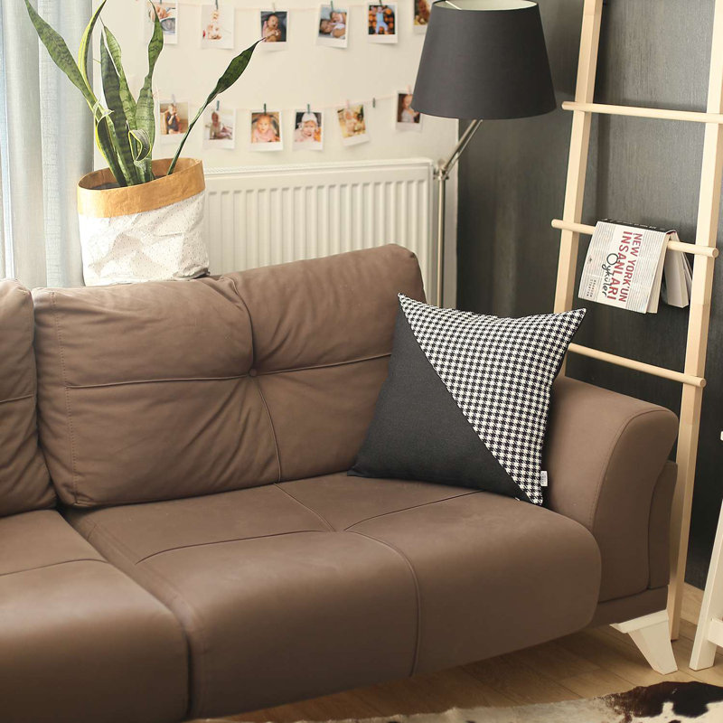 Housse de coussin Boho-Chic, Noir, polyester