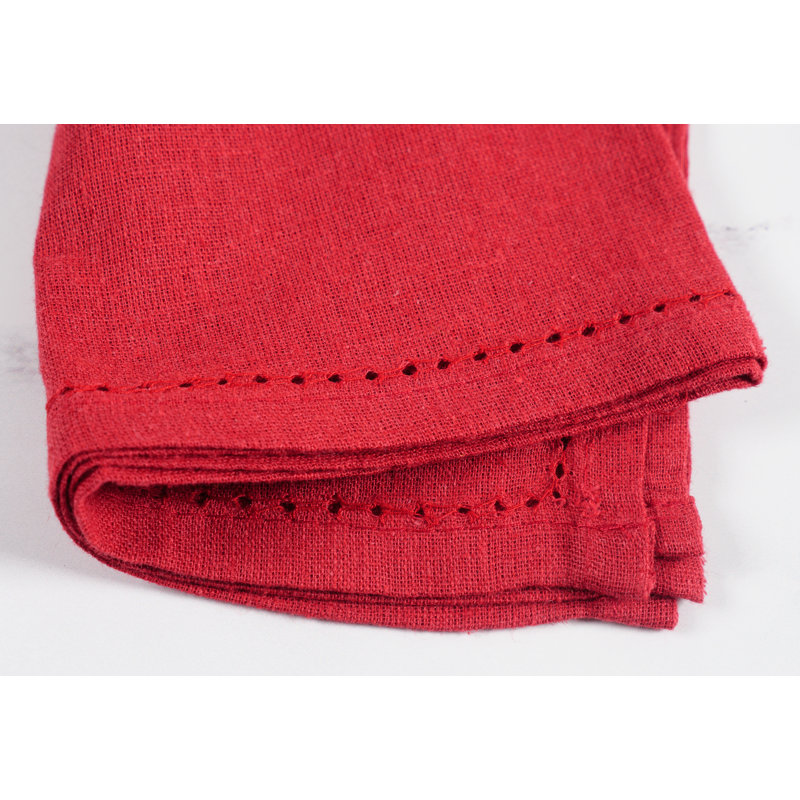 Ensemble de 8 serviettes Winston Porter, Rouge