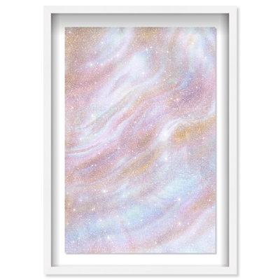 Iridescent Wave II Shadowbox Abstract Print by Oliver Gal, Black Frame, 10 x 15