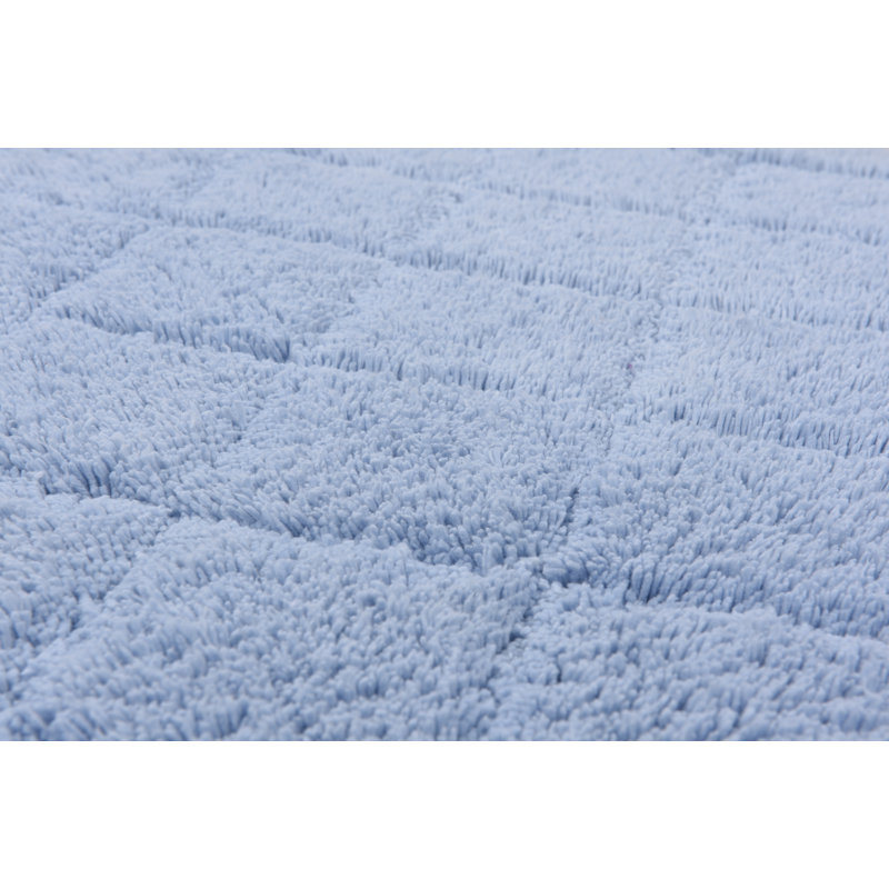 Cotton Bath Rug, Light Blue, Rectangular 60cm x 60cm
